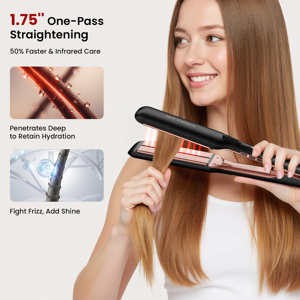 Hittiona plancha pelo con iones negativos para brillo suave