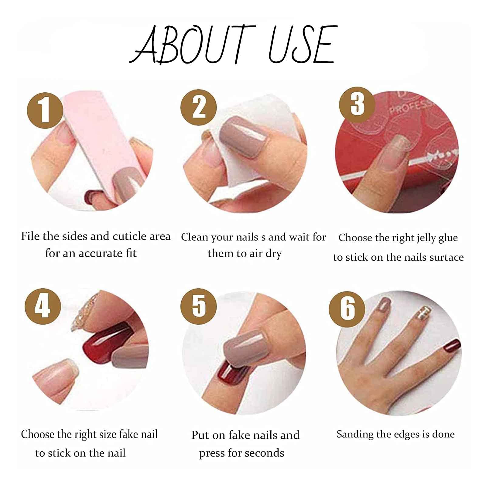 Aplicación rápida de uñas postizas Hkanlre para un look inmediato