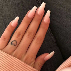Uñas postizas Hkanlre en forma ataúd con diseño jelly para un look elegante