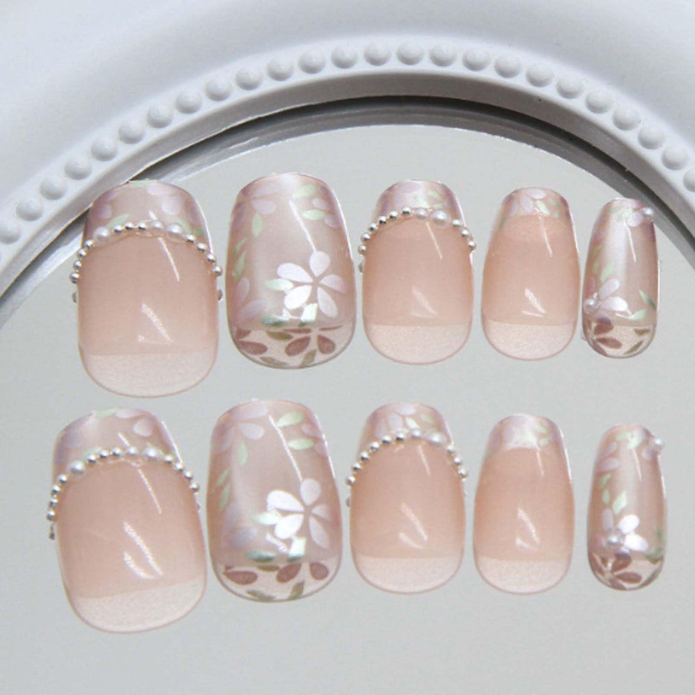 Hkanlre Uñas rosadas pastel, estilo suave para uso diario