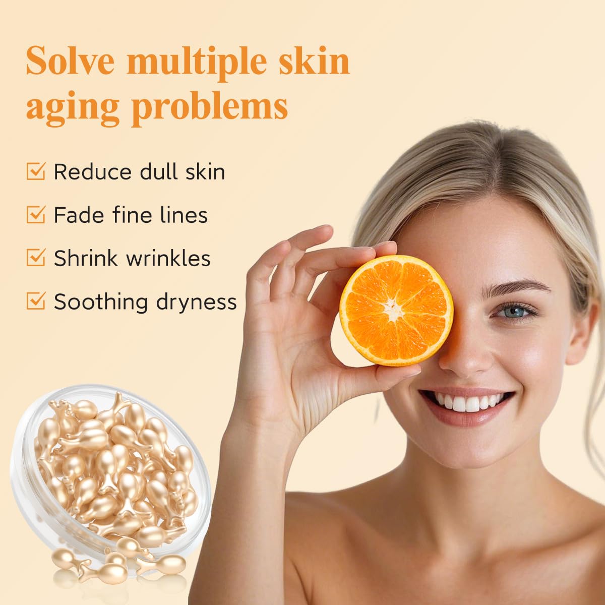 HKH Suero Vitamina C - Cápsulas dobles de Vitamina E para nutrición suave.