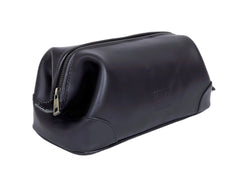 HLC bolsa de aseo cuero hombre, interior amplio para cuidado personal en viajes.