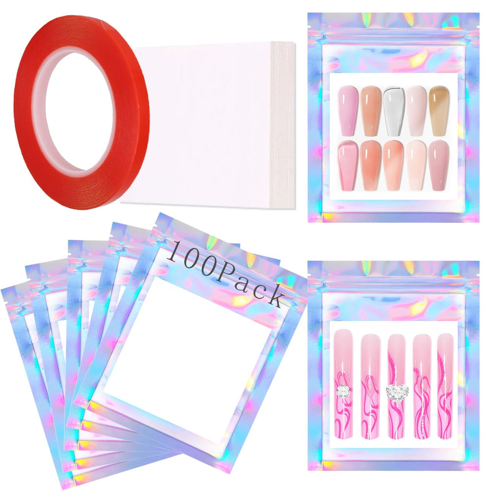 HLQHXWHZT bolsas para uñas, 100 piezas, exhibición profesional