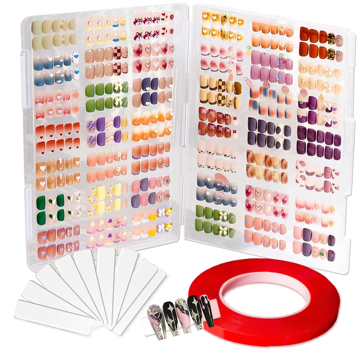 HLQHXWHZT caja de almacenamiento de uñas grande y clara para ordenar uñas