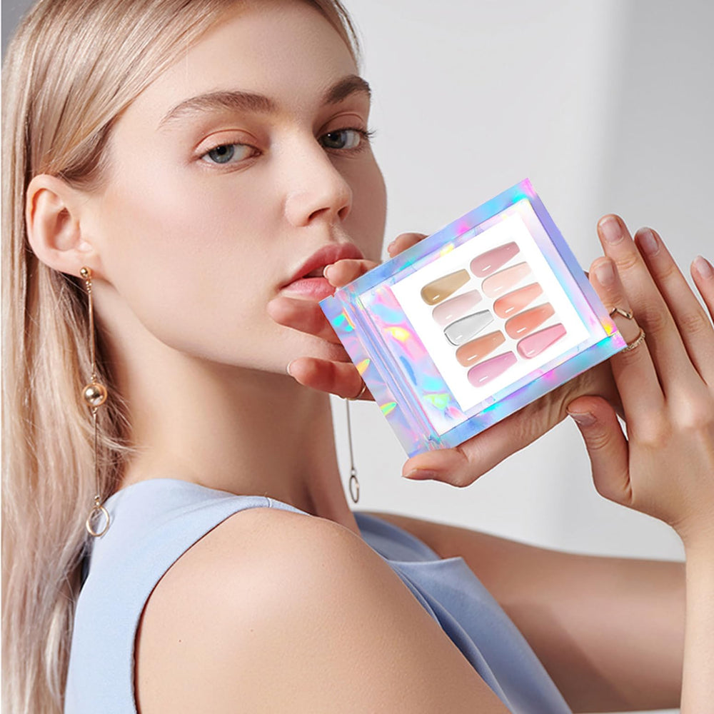 HLQHXWHZT diseño holografico arcoiris, destaque visual para productos