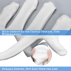 Guantes HMNYSOL de algodón blancos para uso nocturno con suavidad.
