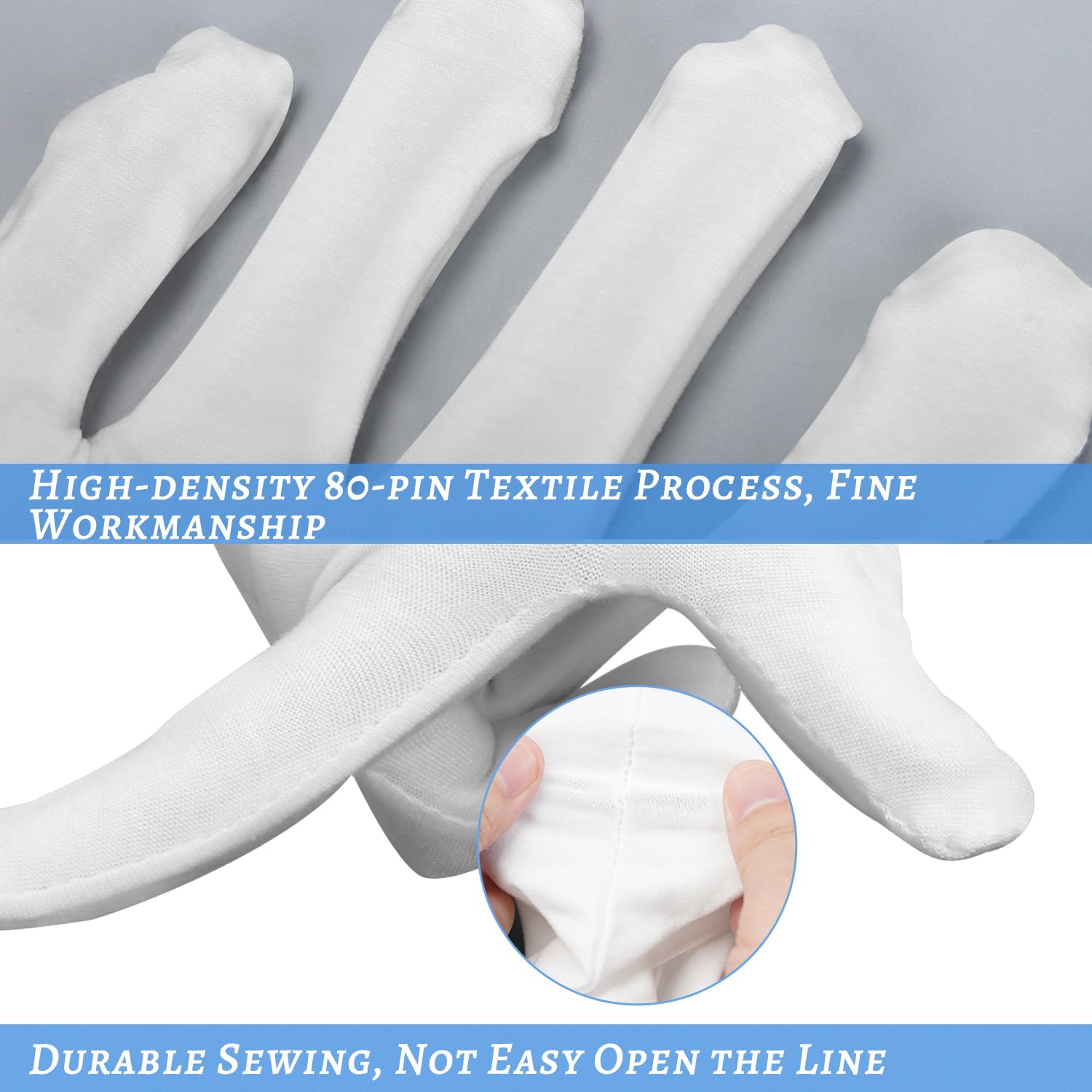 Guantes HMNYSOL de algodón suave con textura agradable para uso diario.