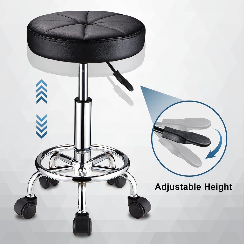 Silla HMTOT con cinco ruedas para deslizamiento estable.