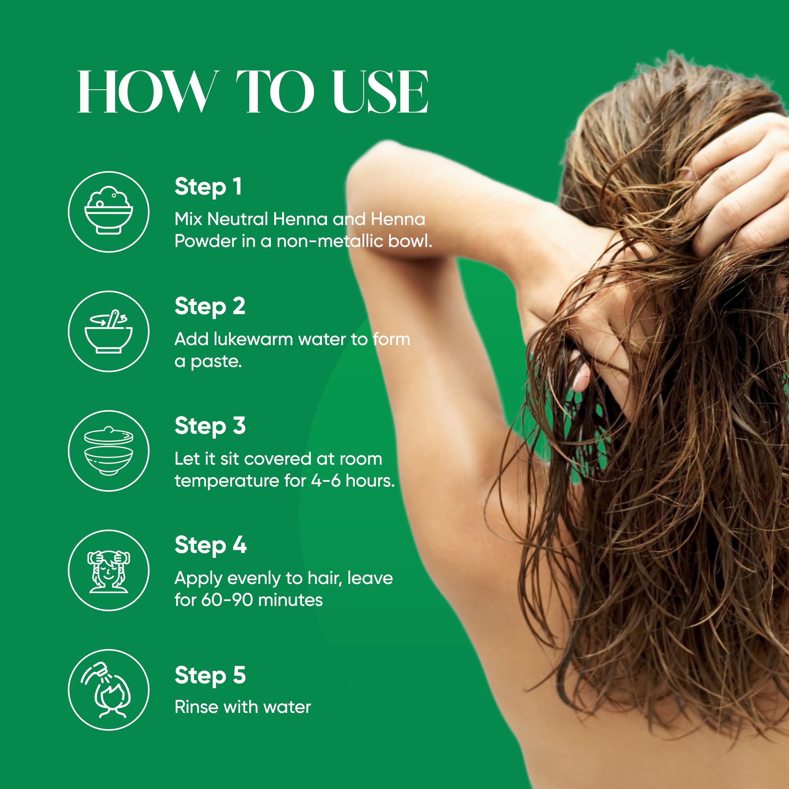 Aplicación suave de Cassia Obovata para cabello saludable sin pigmento.