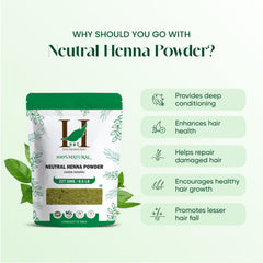 Polvo neutral de Henna H&C para acondicionar y suavizar el cabello.