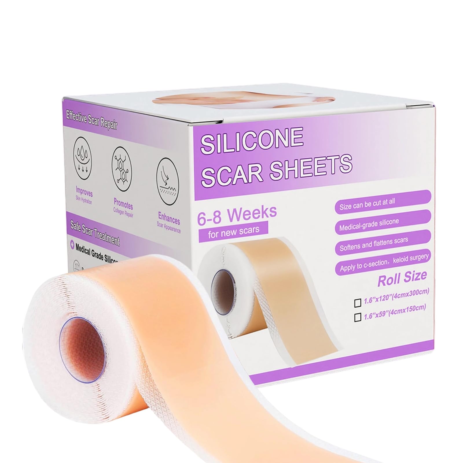 HN LAYXL: cinta de cicatriz silicona rollo 1,6x120 para uso diario.