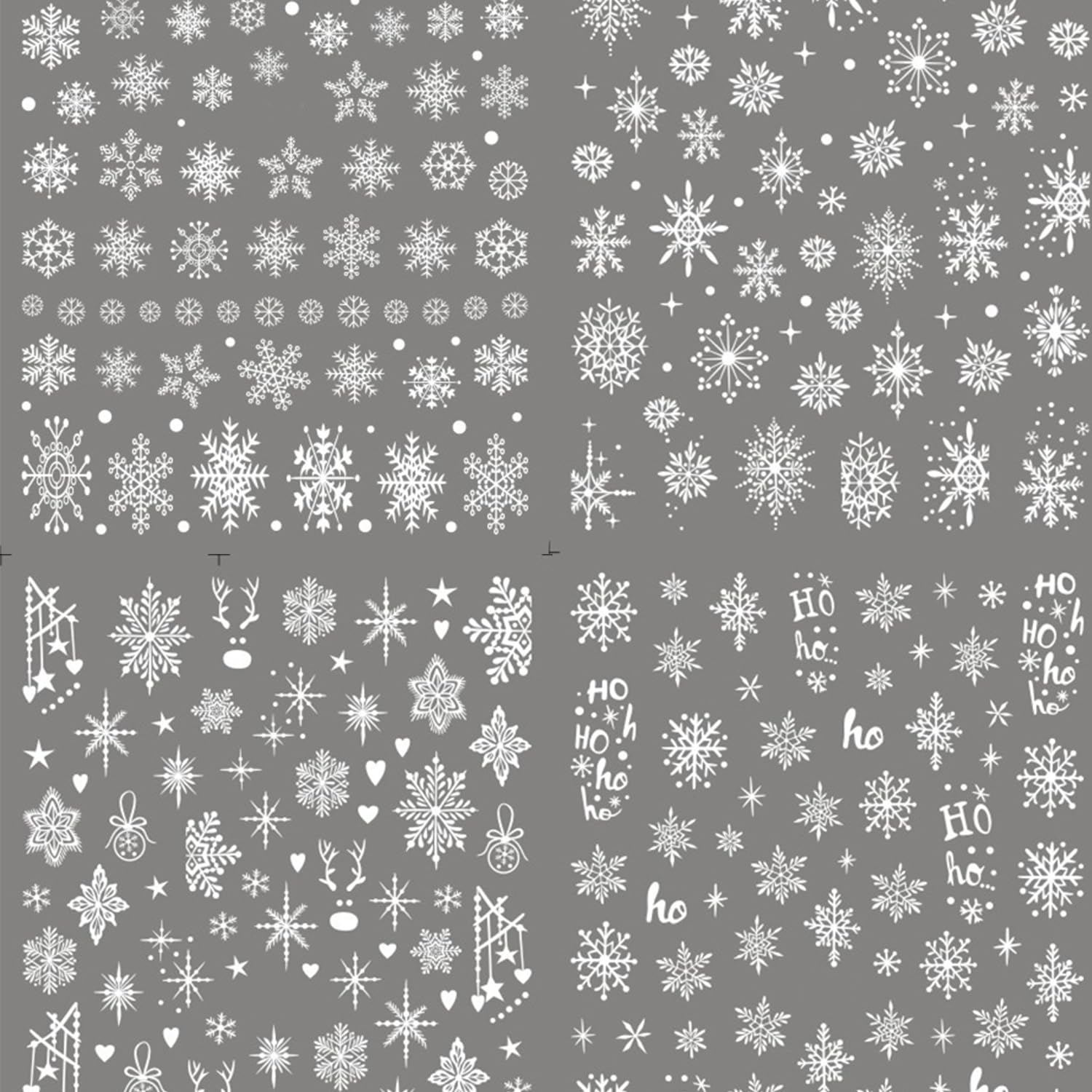 HNUIX arte de uñas copos de nieve 3D, acabado elegante y duradero para fiestas.
