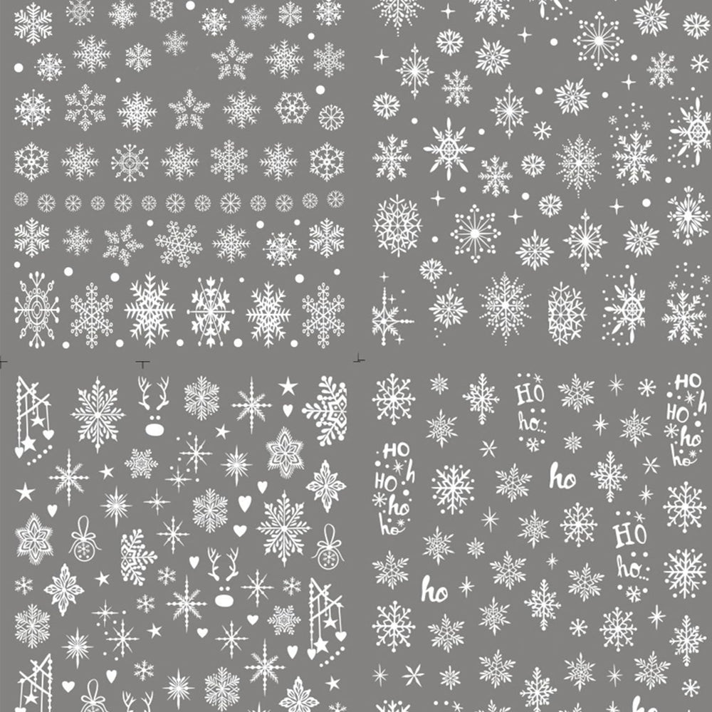 HNUIX arte de uñas copos de nieve 3D, acabado elegante y duradero para fiestas.