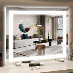 Espejo HNV 22x20 con luz de 3 colores para maquillaje preciso