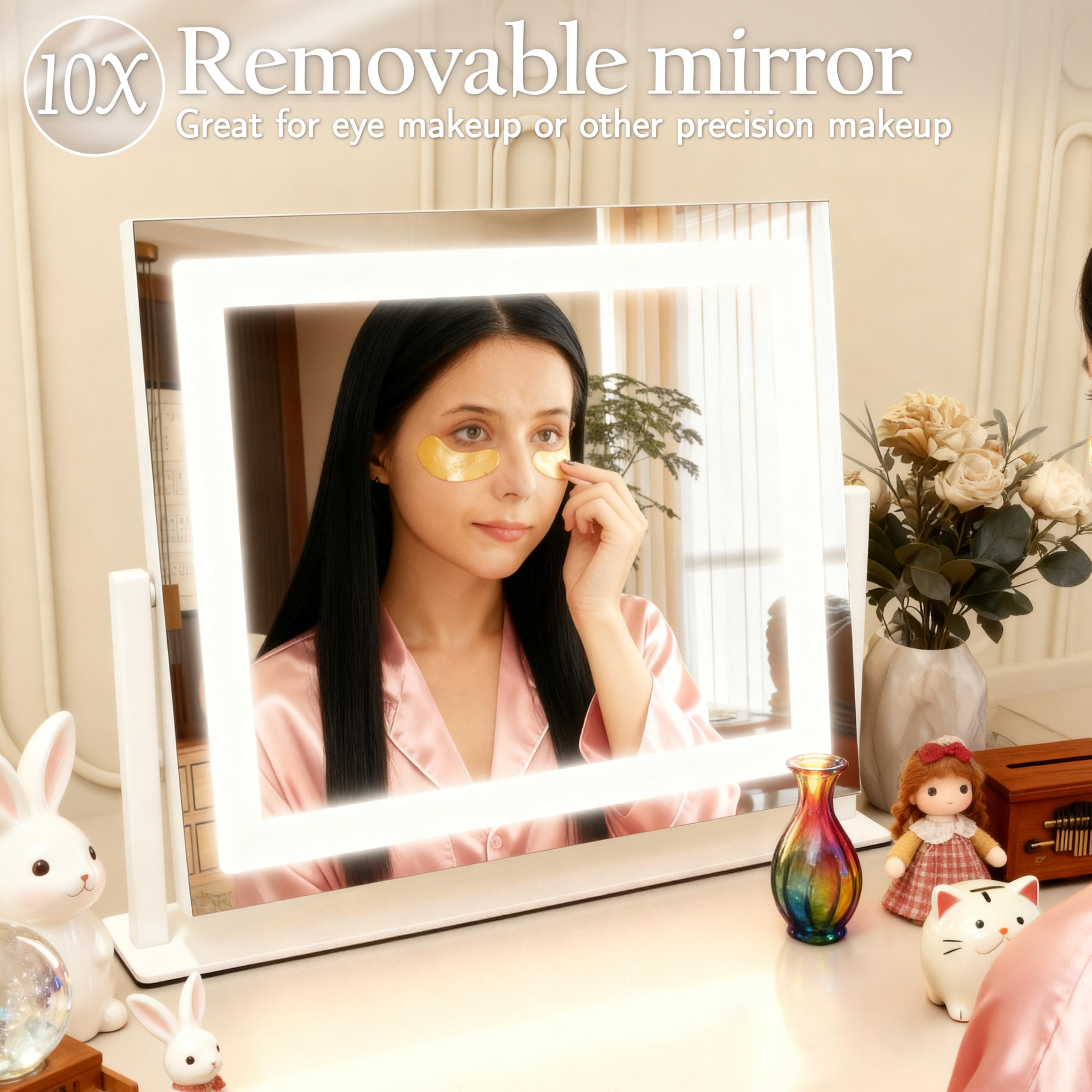 Miroir HNV utilisable sur table ou meuble de salle de bains.