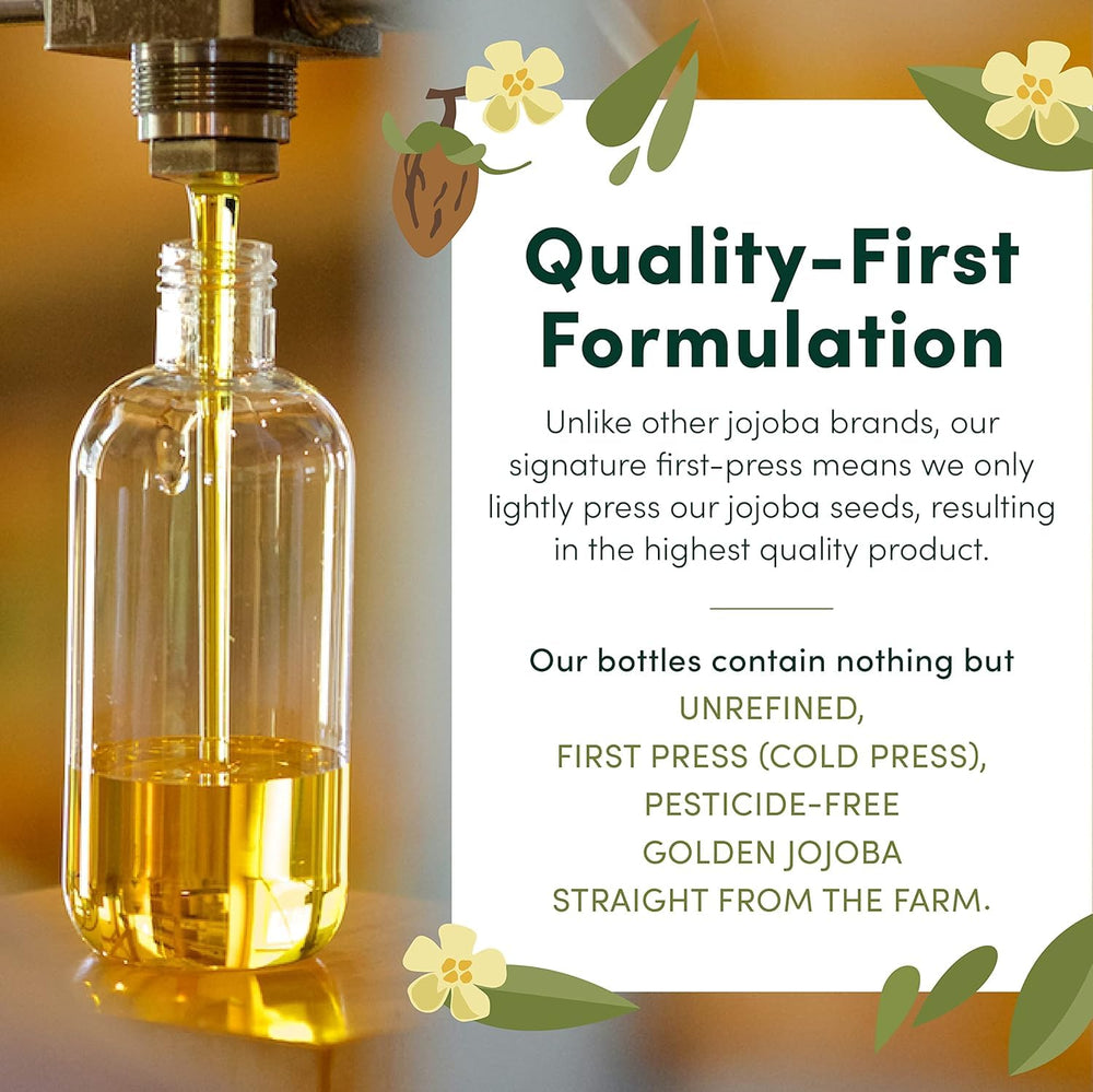 HobaCare huile jojoba purifiée pour soins cheveux, démêlage doux et nourrissant.