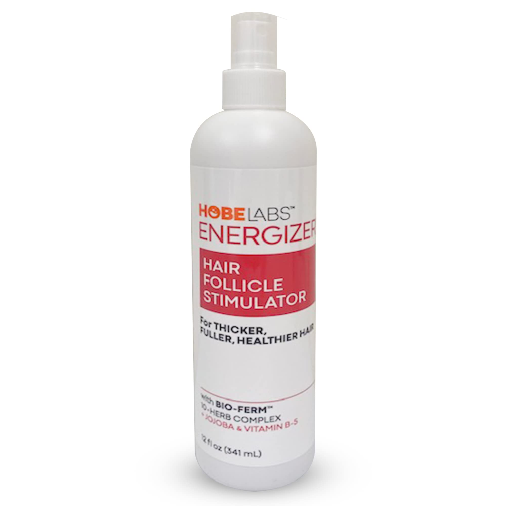Energizador folículo capilar de Hobe Labs en botella para mayor densidad.