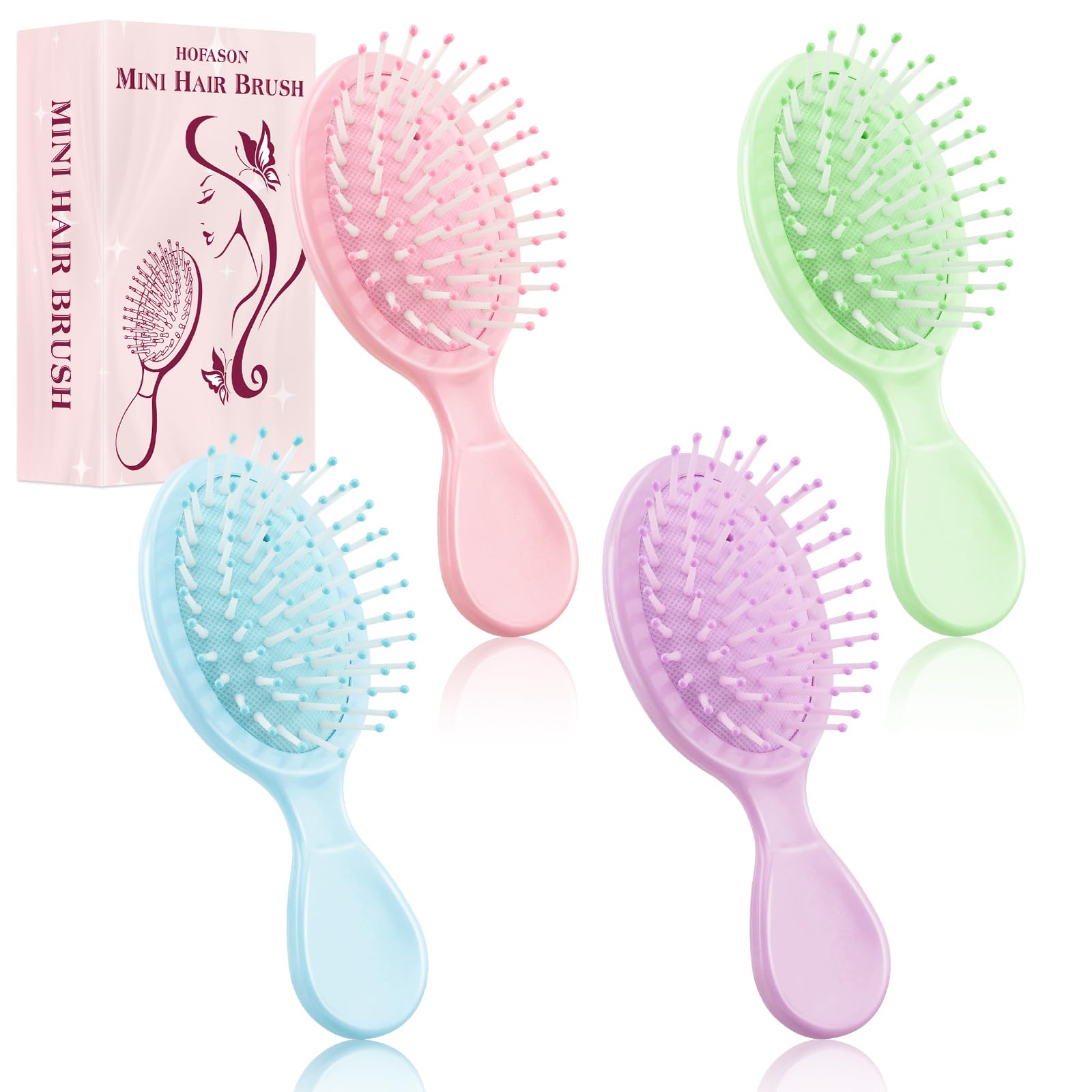 HOFASON cepillo mini para cabello húmedo, desenreda sin dolor.