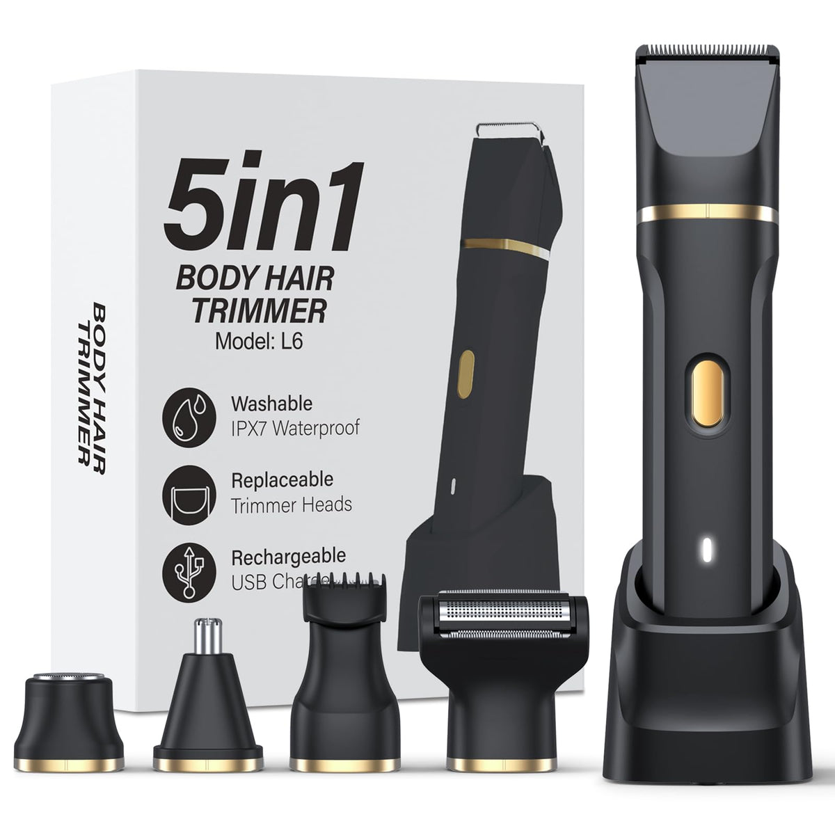 HOHOLE 5-en-1 recortadora bikini mujer, precisión suave para zonas delicadas.