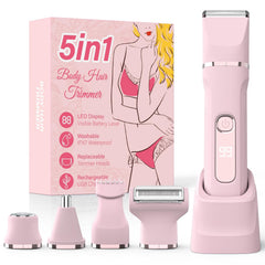 HOHOLE Bikini Trimmer con cabezales intercambiables para múltiples zonas con precisión.