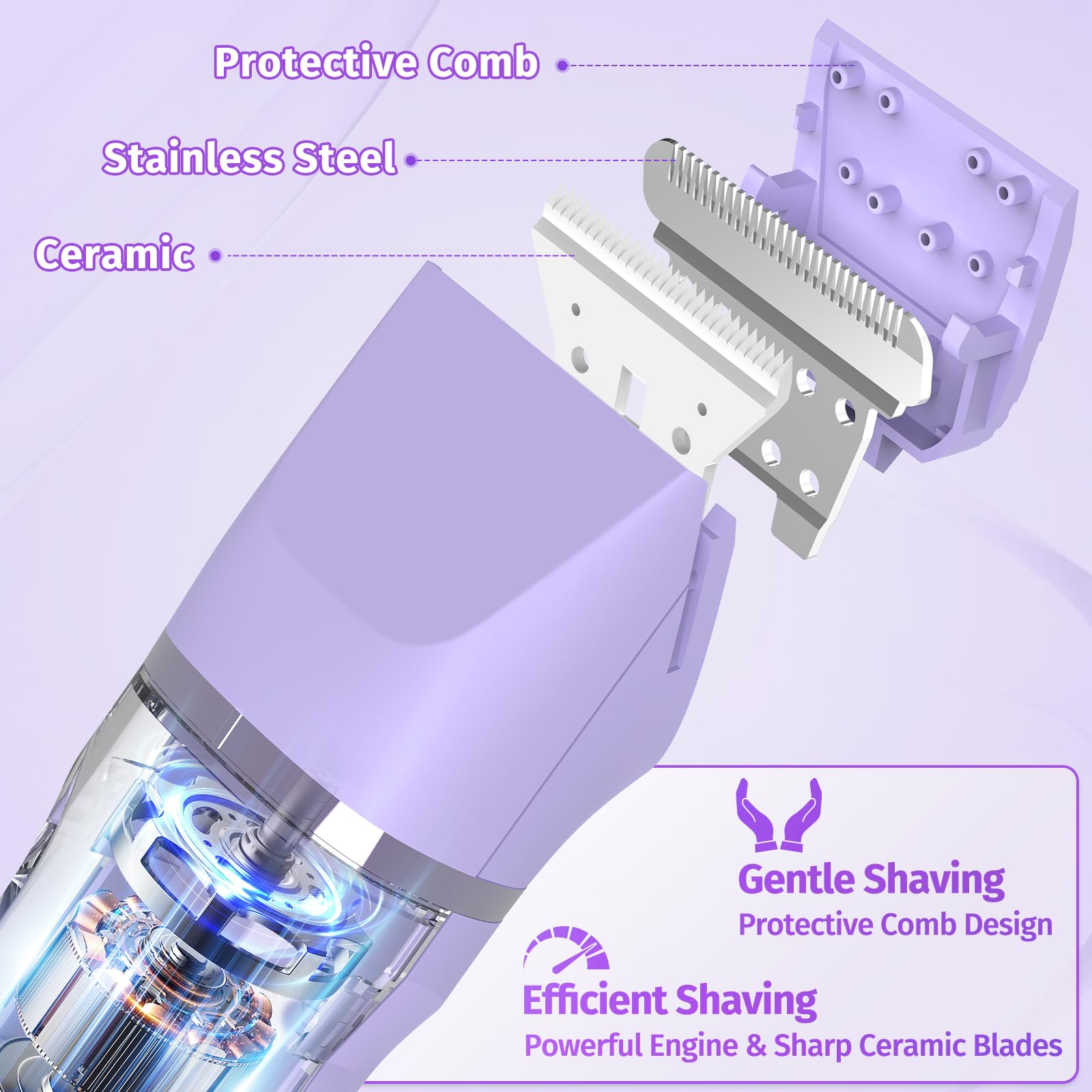 HOHOLE Bikini Trimmer cuchilla rotativa para afeitado suave.