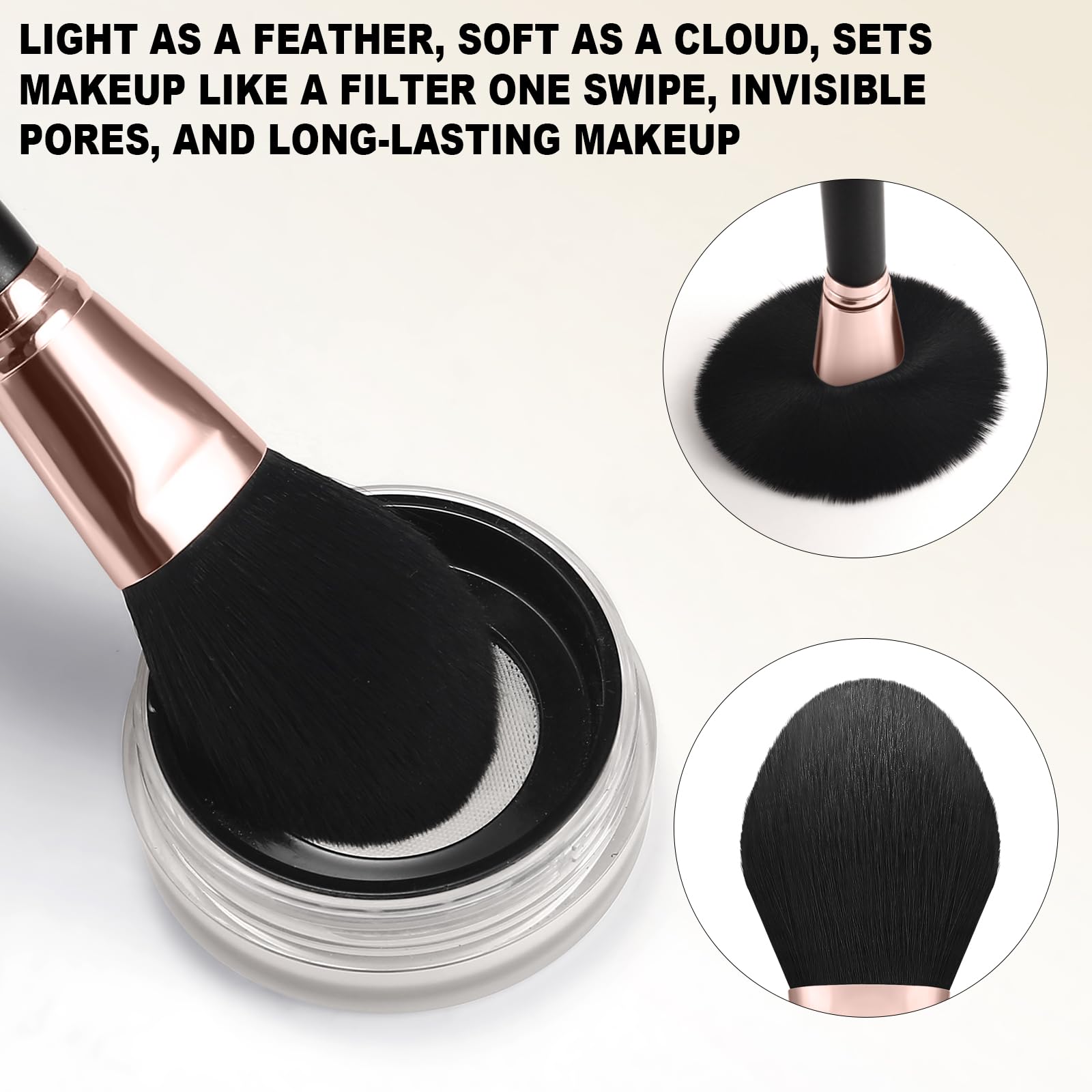 Pincel rubor HOIFA Silkpuff para un acabado natural.