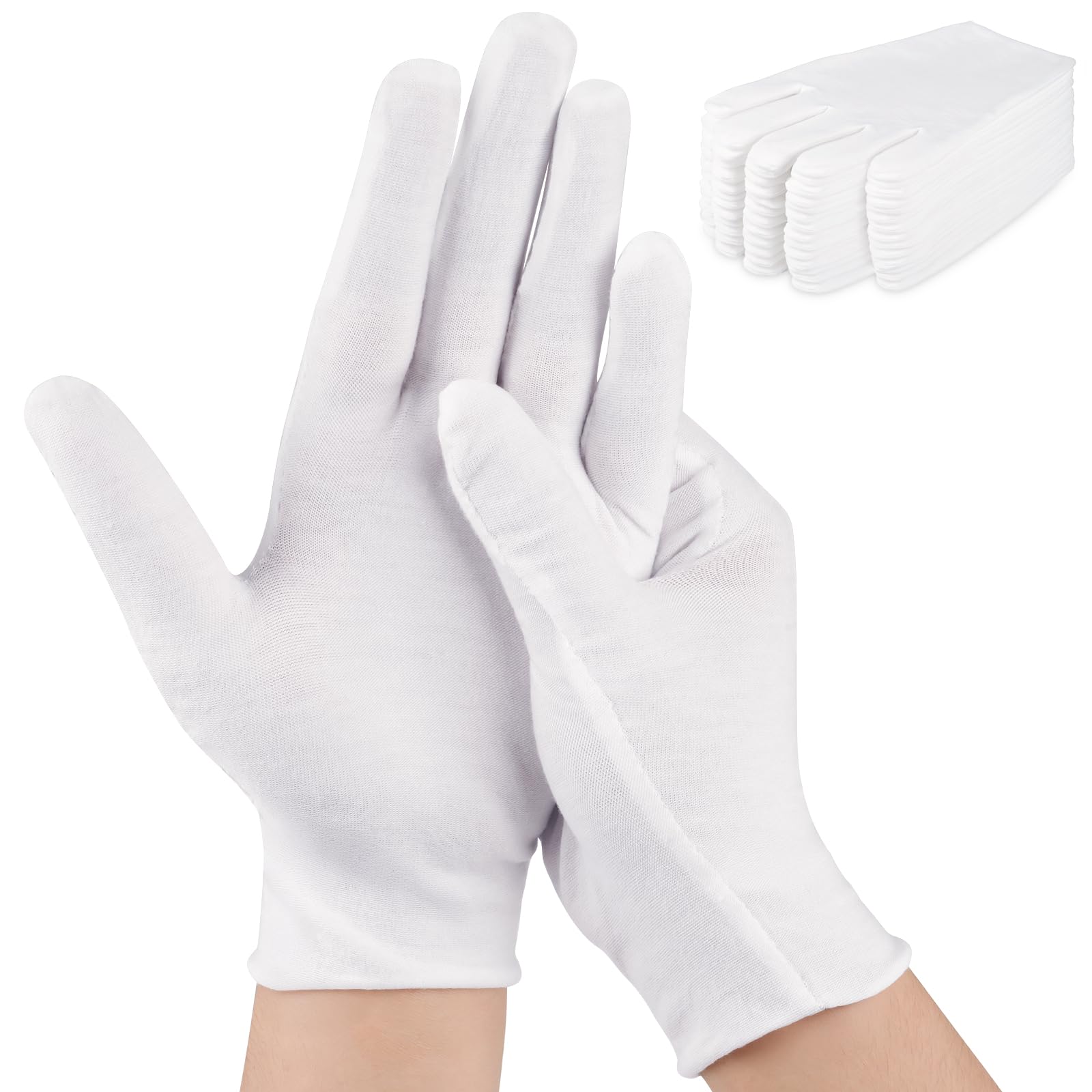 Guantes de algodón blancos Hoiny para uso nocturno que ayudan a mantener la hidratación.