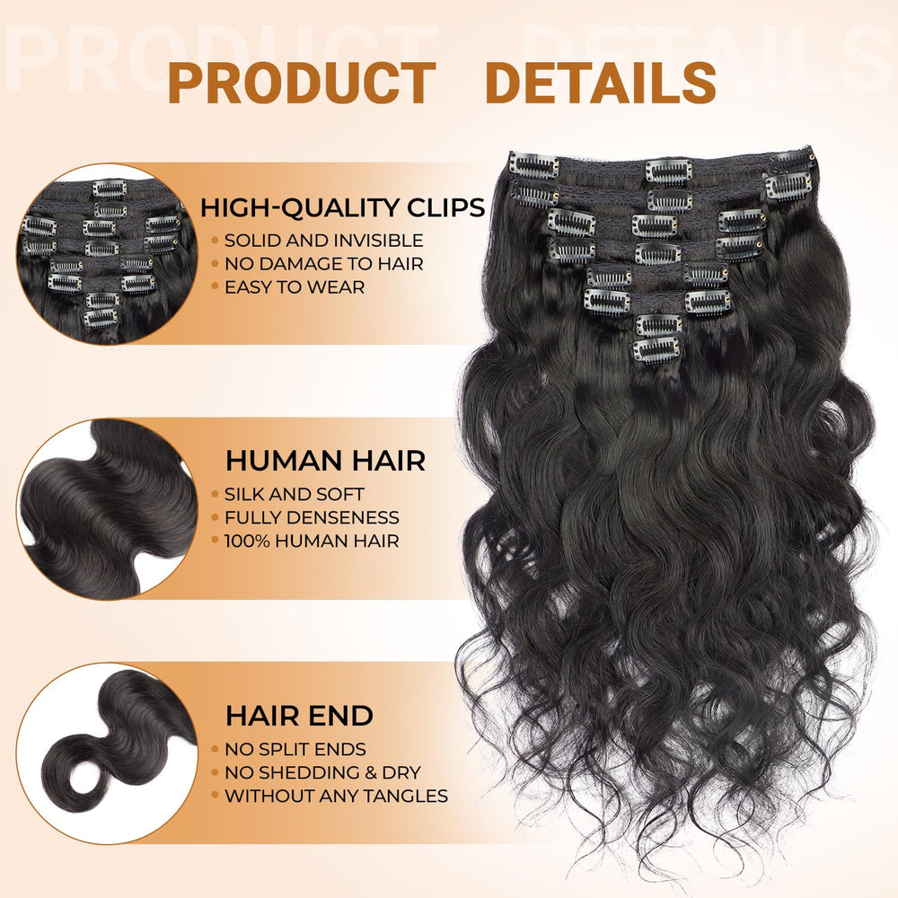 Holiden virgin human hair clip-ins offer soft comfortable feel all day
