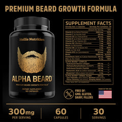 Hollis Alpha Beard Growth tapa de botella, comodidad para tomar las cápsulas.