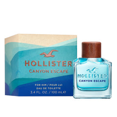 Hollister Canyon Escape – spray en mano para experiencia fresca y especiada.
