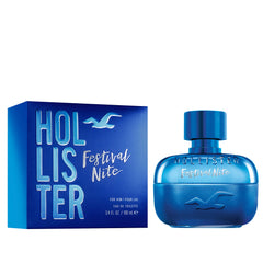 Hollister Festival Nite EDT, niebla difusa para sensación fresca duradera.