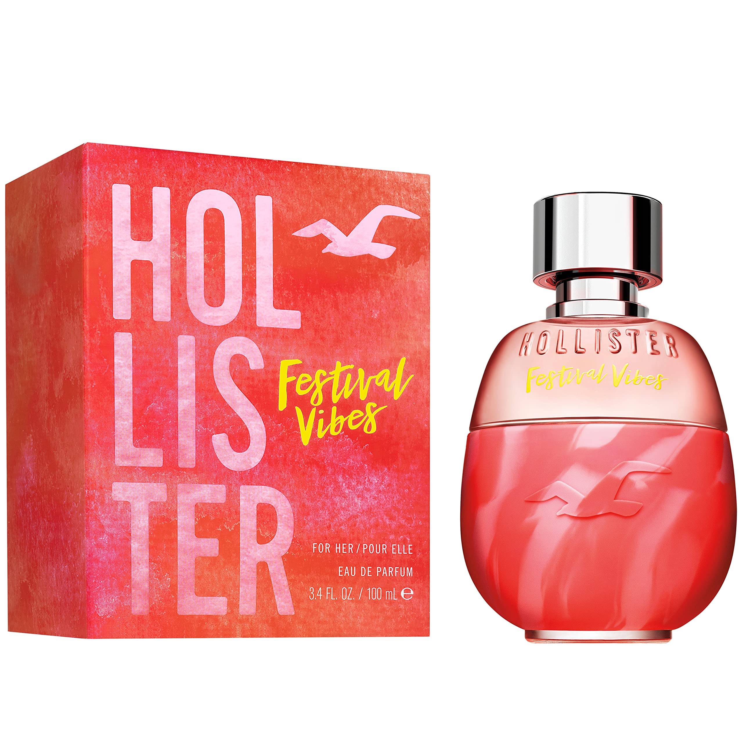 Hollister Festival Vibes, frasco-fragancia: perfil floral para ocasiones casuales.