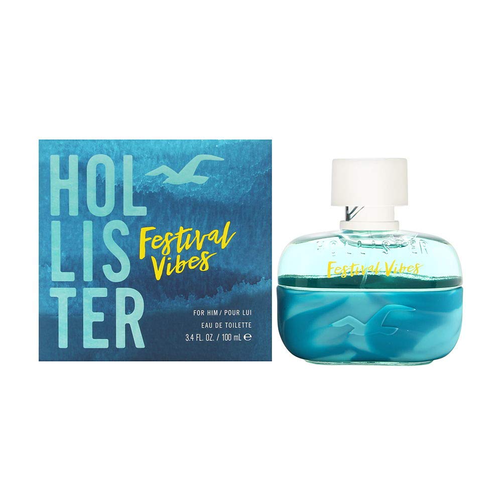 Hollister Festival Vibes para hombres, botella 100 ml, aroma versátil para uso diario