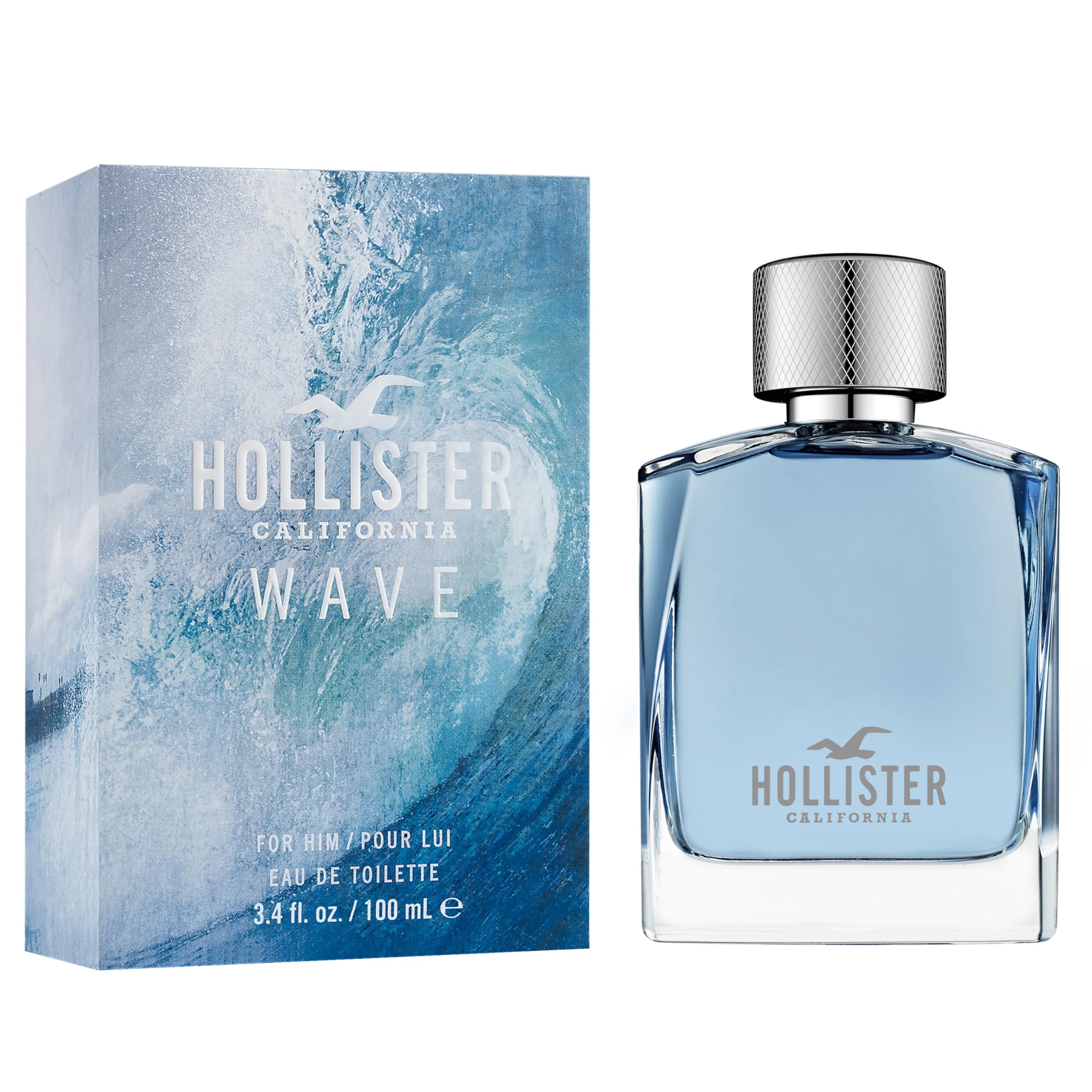 Hollister Wave Hombre: botella con onda, diseño atractivo para uso diario.