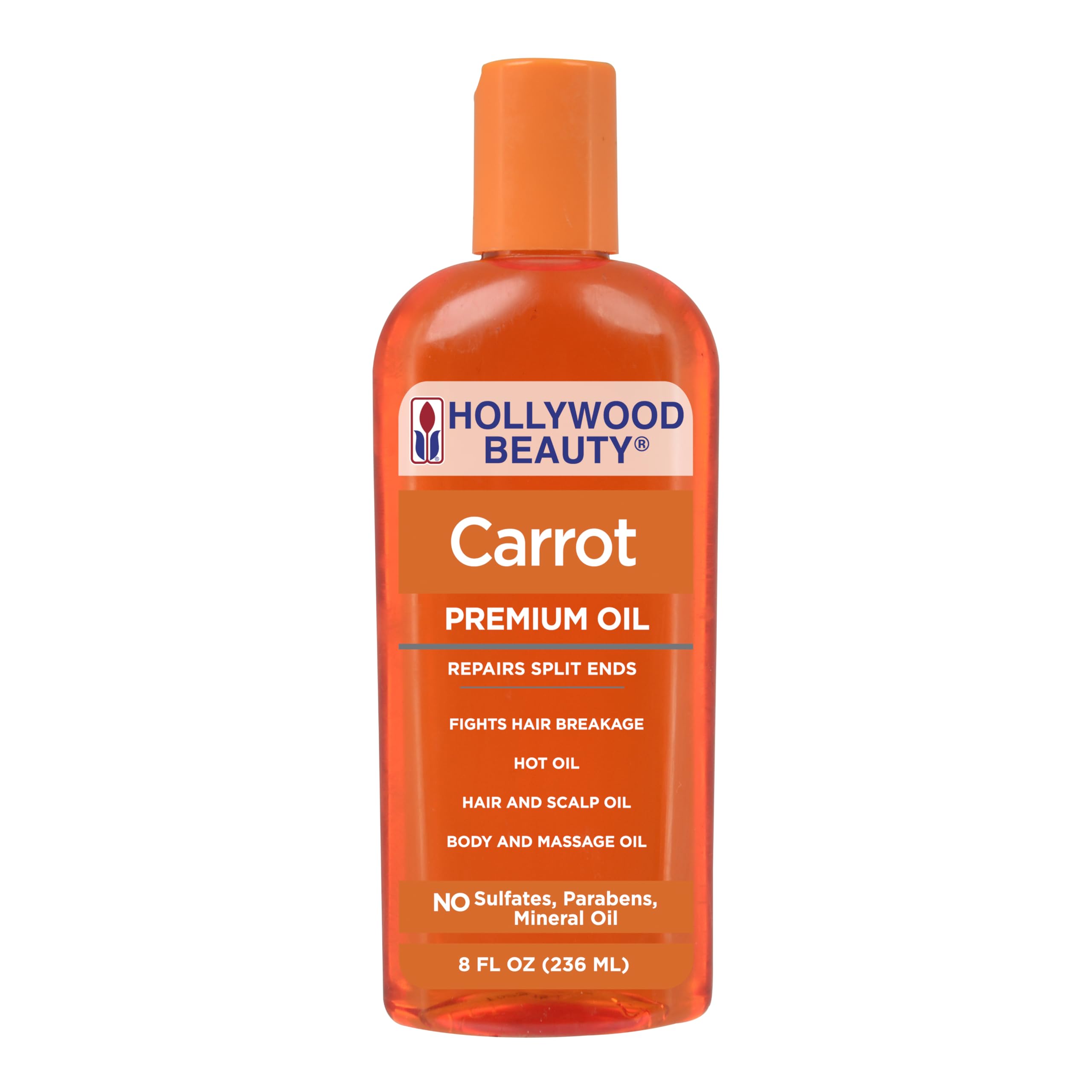 Hollywood Beauty Aceite Zanahoria, botella de 236 ml para cabello saludable