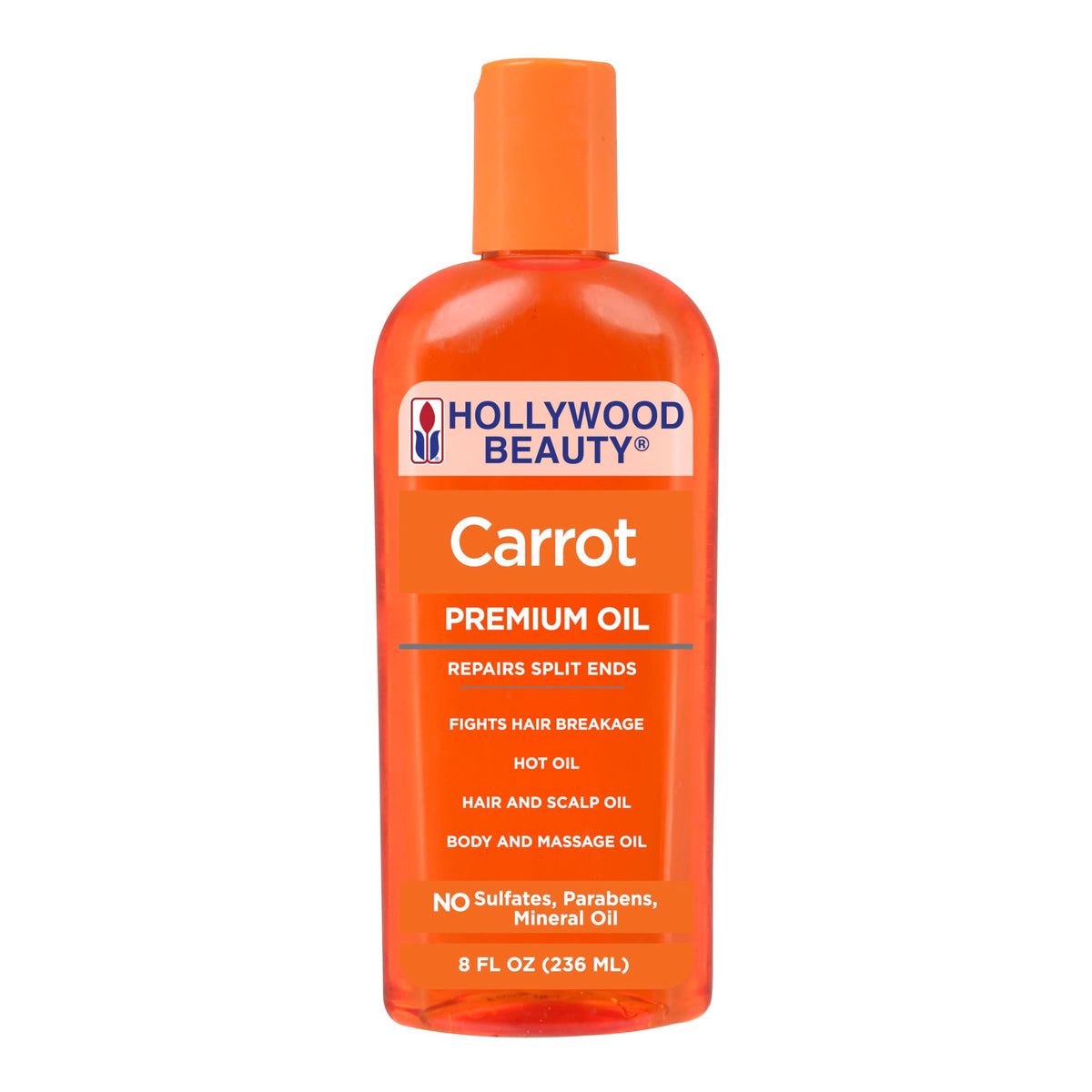 Hollywood Beauty Aceite Zanahoria, botella de 236 ml para cabello saludable