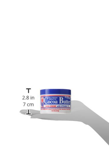 Hollywood Beauty crema manteca cacao: envase portátil para cuidado diario en viaje.