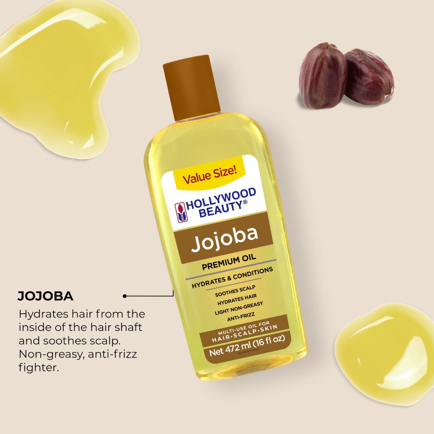 Hollywood Beauty tratamiento caliente de jojoba para cabello: favorece hidratación profunda.