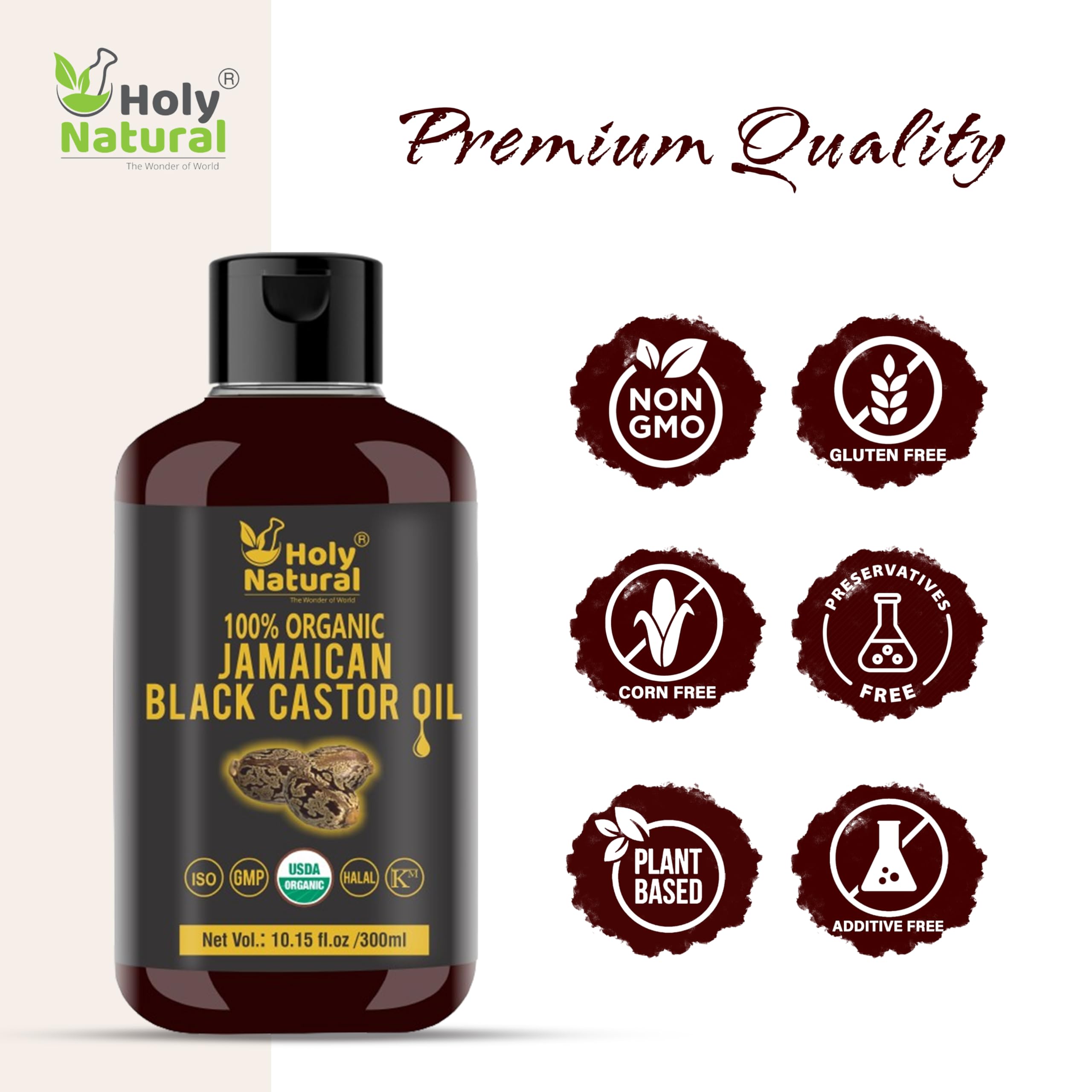 Holy Natural Aceite negro de ricino jamaicano: proceso tradicional que realza aroma artesanal.