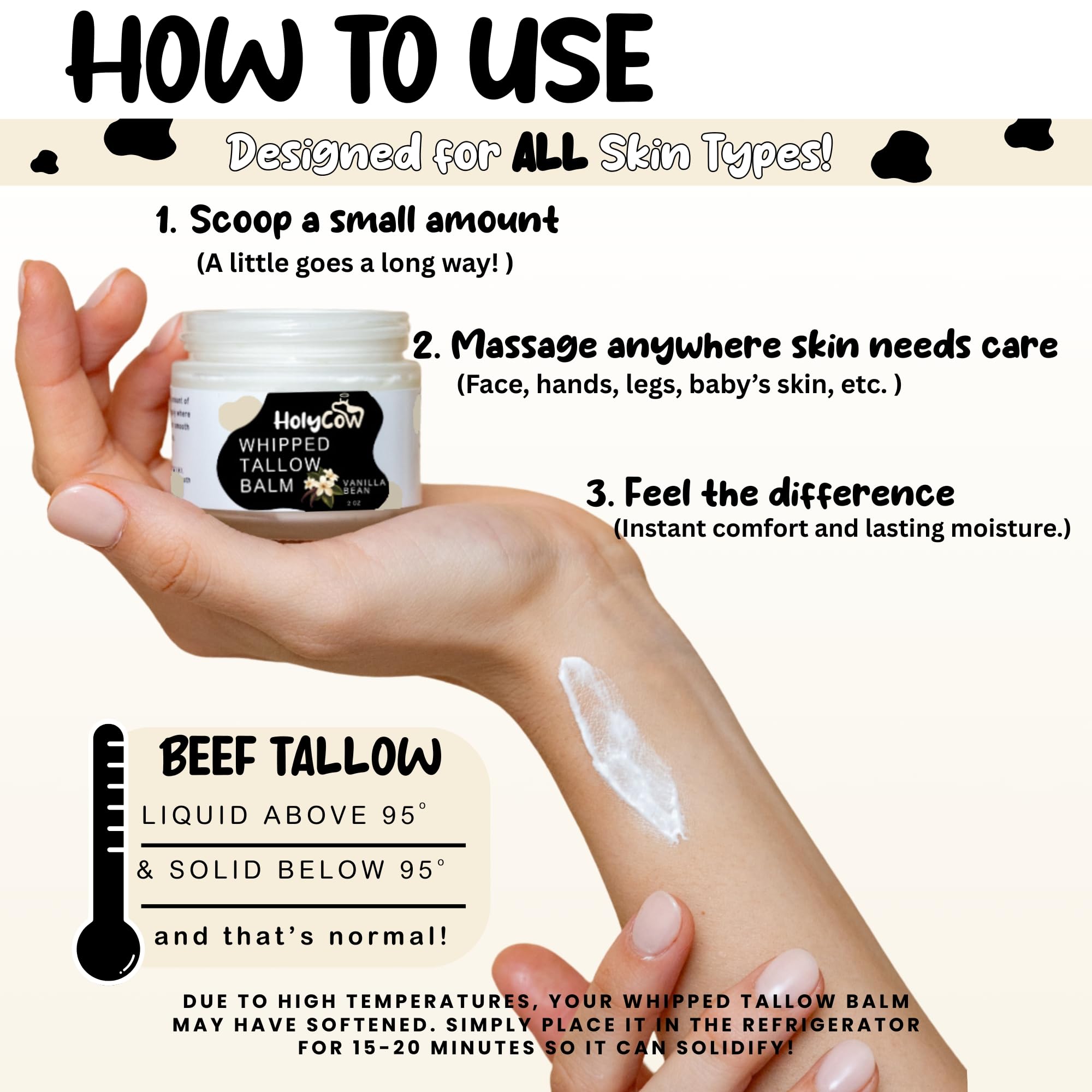Notes de lavande et rose dans le baume HolyCow pour parfum discret.