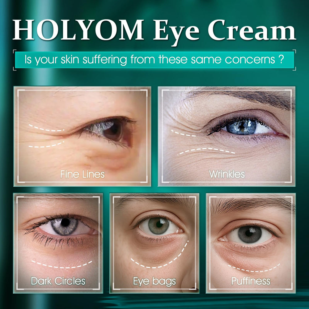HOLYOM Crema Ojos: base suave para maquillaje sin arrugas.