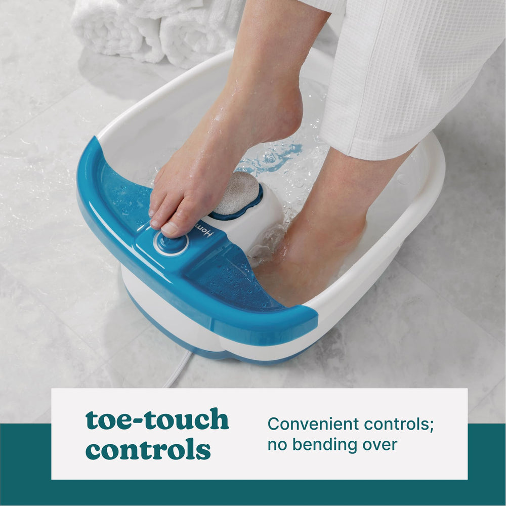 Homedics Bubble Mate con calor suave para relajar músculos.