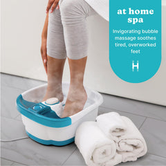 Homedics Bubble Mate con control de dedo para encender y apagar.