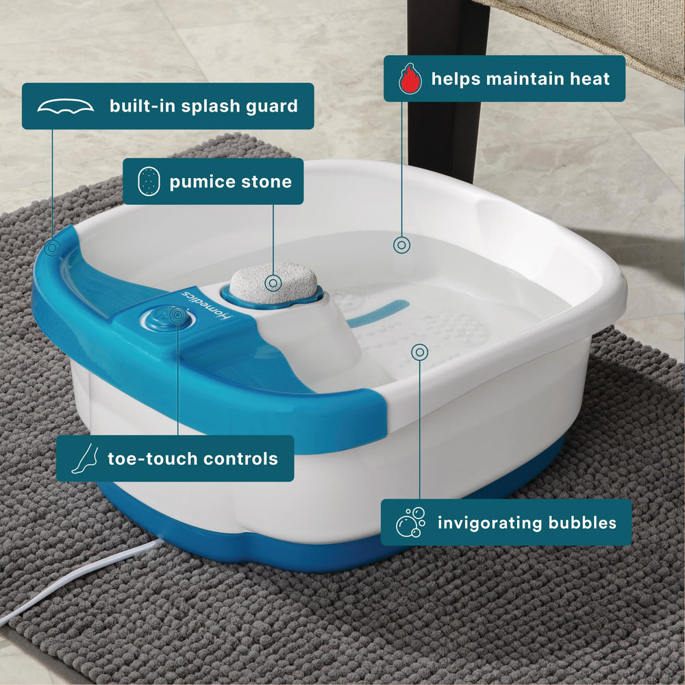 Homedics Bubble Mate con nodos de masaje elevados para pies cansados.