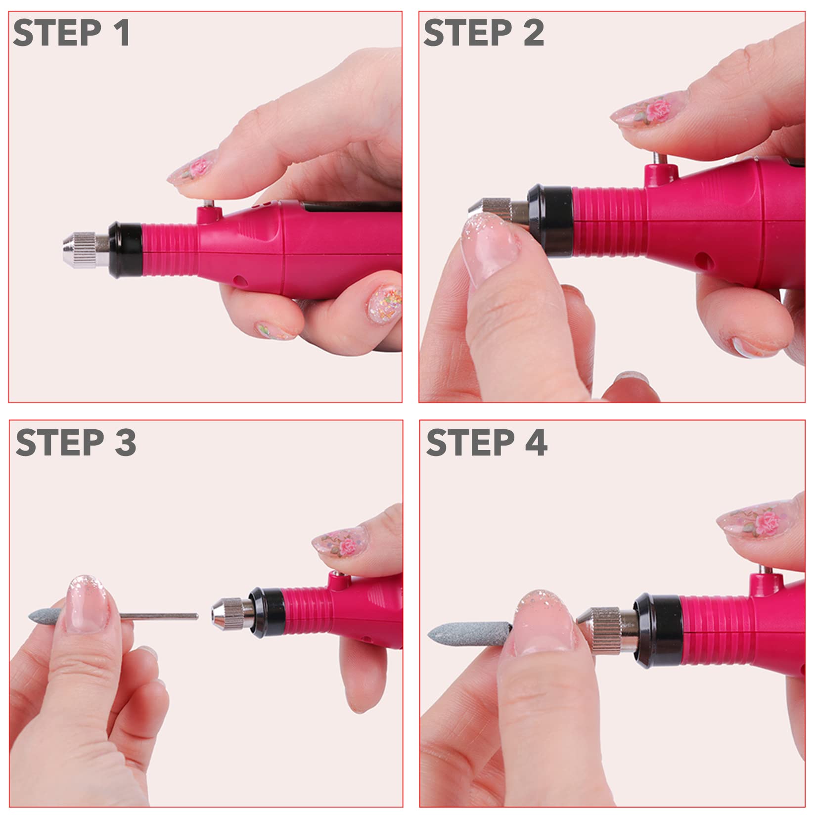 Brocas Homeet para pulido y modelado de uñas con acabado suave.