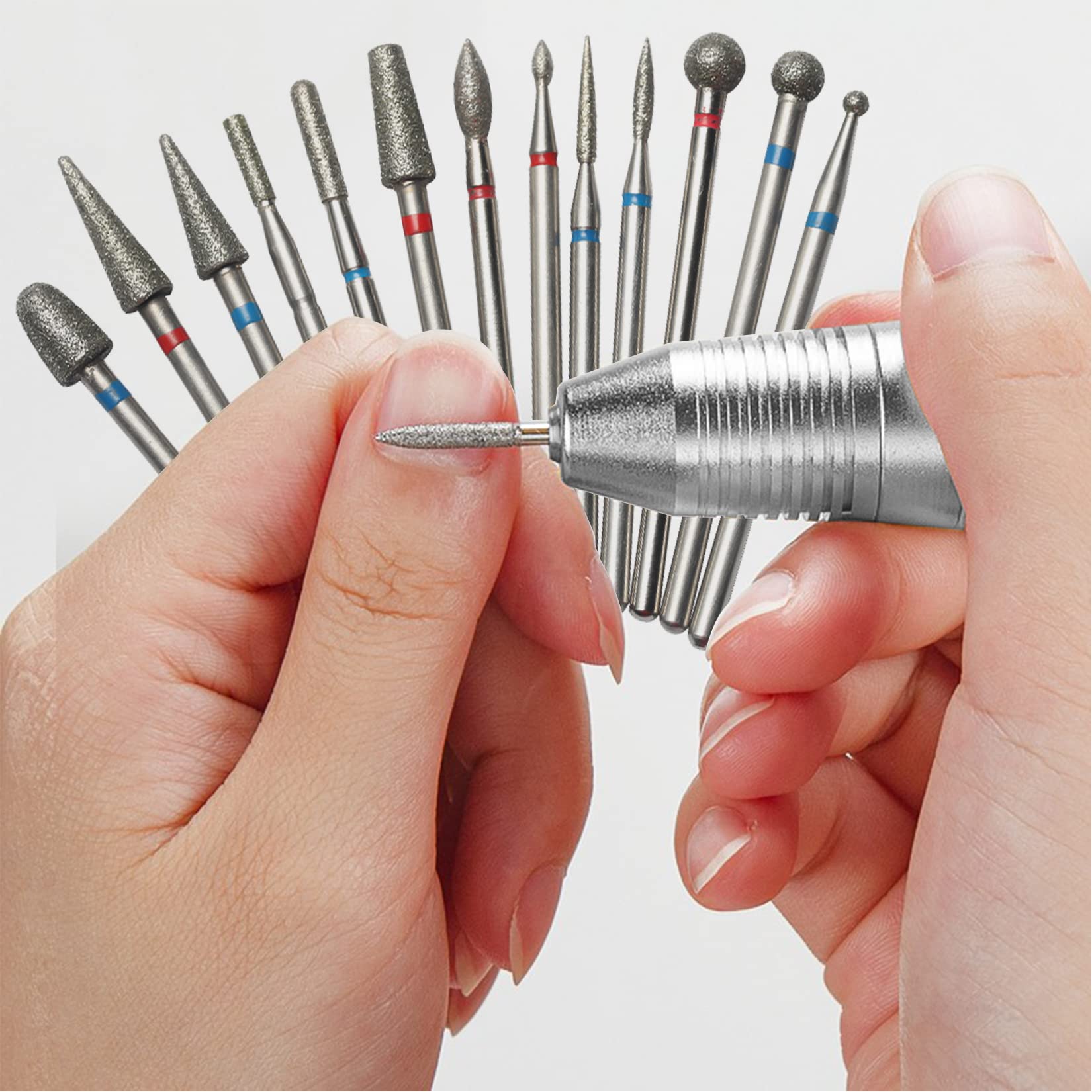 Estuche transparente Homeet para organizar brocas de uñas con seguridad.
