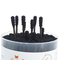 HOMEFOX bastoncillos de algodón carbón activado, cabo de papel para limpieza delicada.