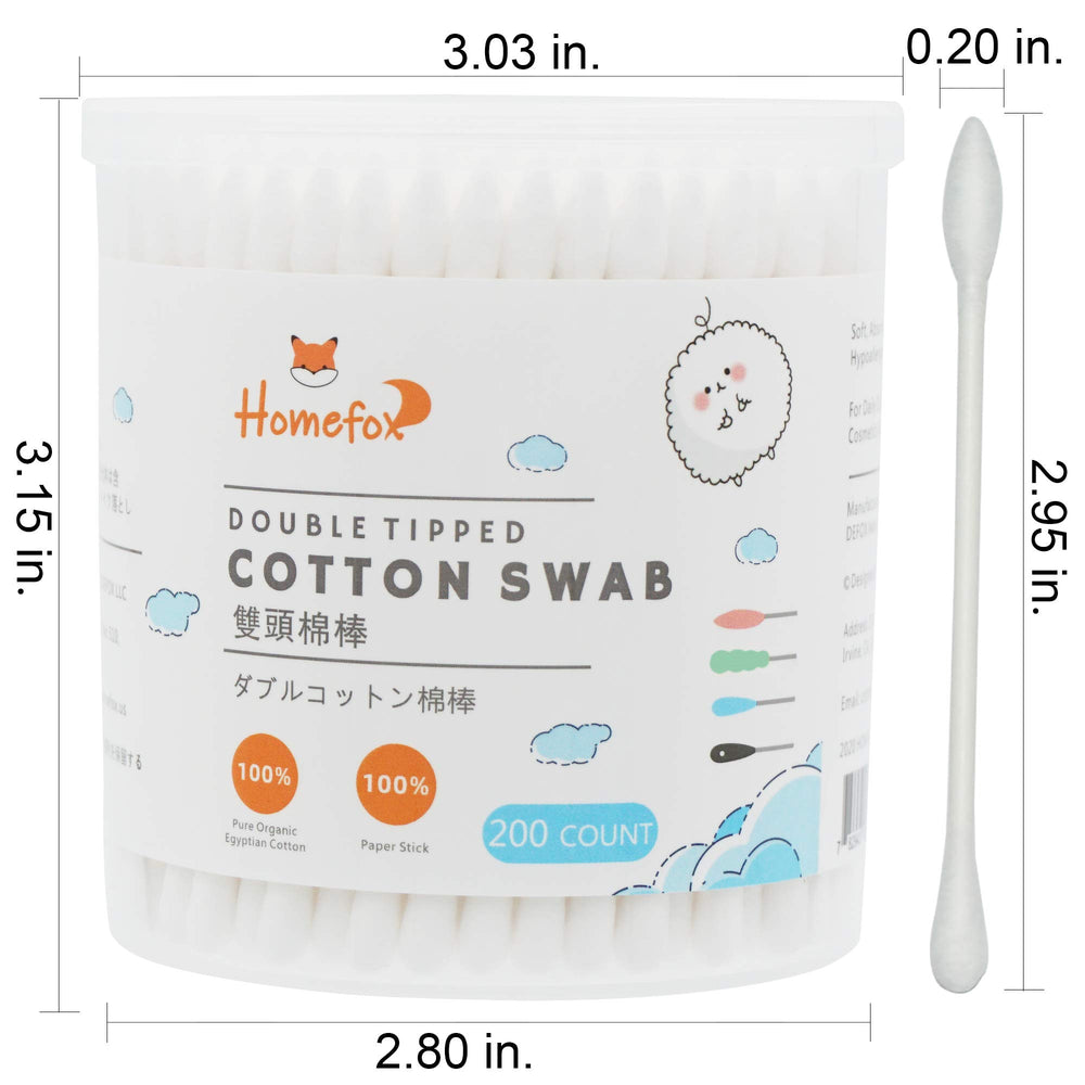 HOMEFOX bastoncillos de algodón con puntas redondas para retoques suaves.