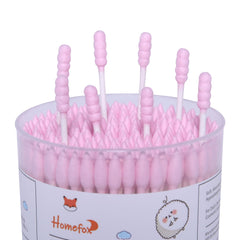 HOMEFOX hisopos de algodón rosado en empaque doble para higiene segura