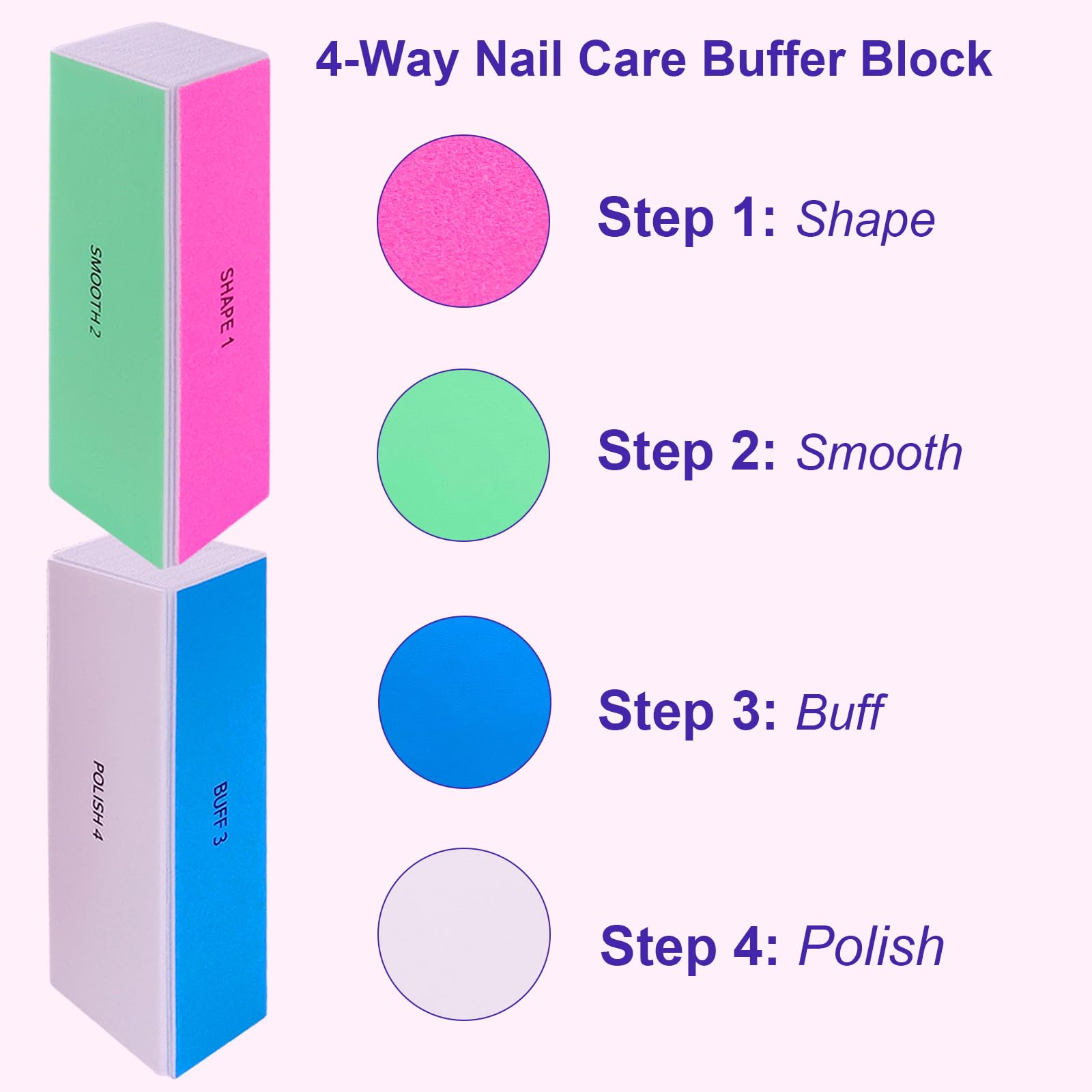 Kit HomeyEra de cuatro bloques para uñas, ahorro de tiempo en manicura.